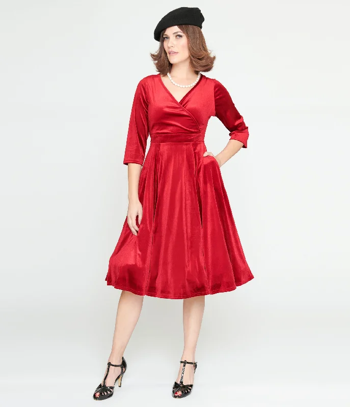 Red Velvet Lyra Fit & Flare Dress