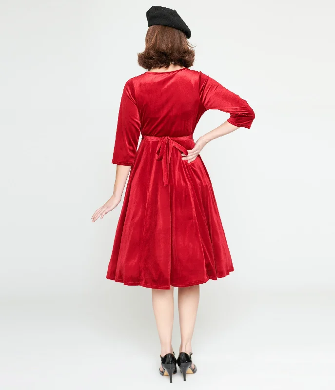 Red Velvet Lyra Fit & Flare Dress