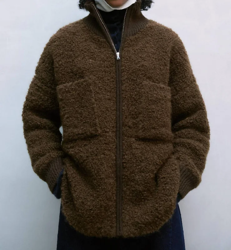 Unisex Wool And Mohair Jacket In Tierra