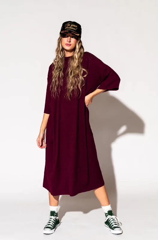 Ozzy Dress in Wine