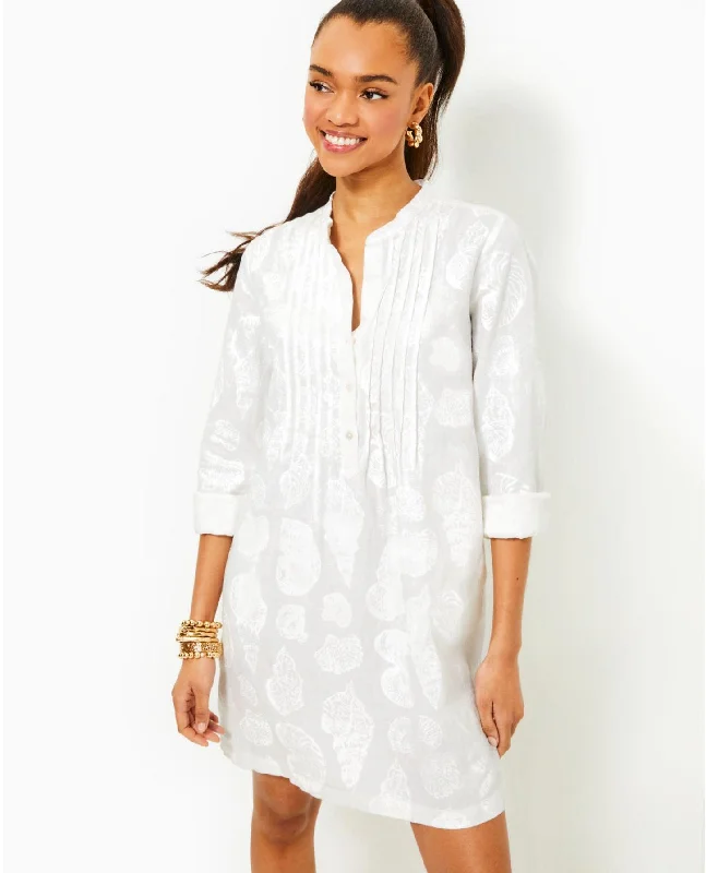 Rhoda Long Sleeve Linen Dress