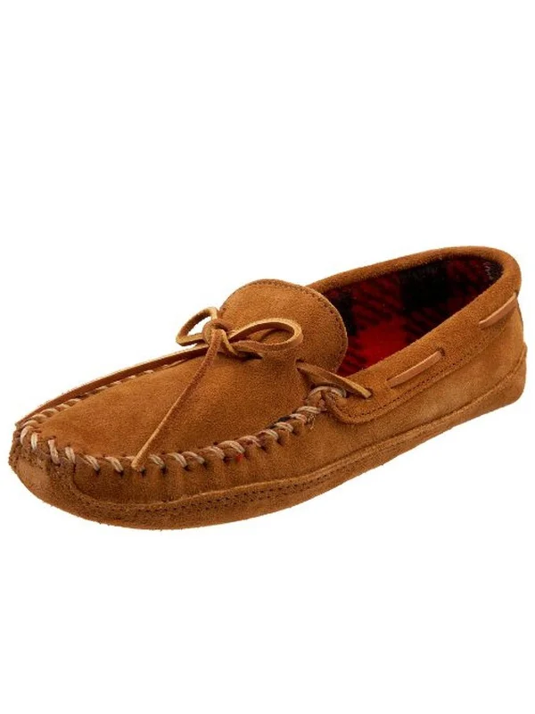 Double Bottom  Mens Suede Moccasin Slippers