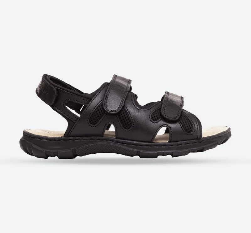 Mens Wide Fit Sandals Ashley Sandals by Tredd Well - Black