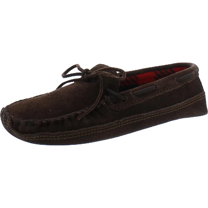 Minnetonka Womens Double Bottom Fleece Suede Fleece Lined Moccasins