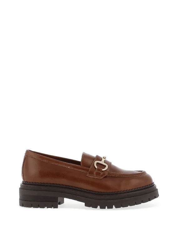 Nero Giardini Leather Platform Loafers, Brown