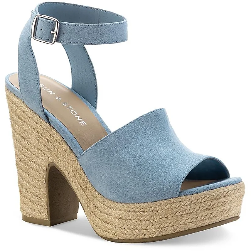 Sun + Stone Womens Fey Buckle Block Heel Platform Sandals