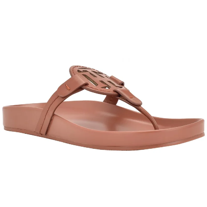 Tommy Hilfiger Womens Relina Faux Leather Thong Sandals